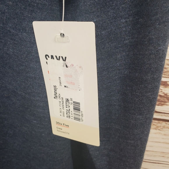 NWT SAXX Mens Medium 3SIX FIVE CREW Neck Navy Blue Long Sleeve Sweatshirt     #9 - Picture 4 of 8